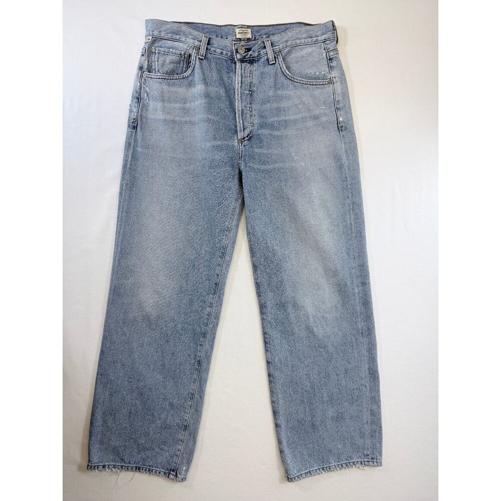 Citizens of Humanity Jeans Womens 29 Light Wash High Rise Wide Leg Button Fly